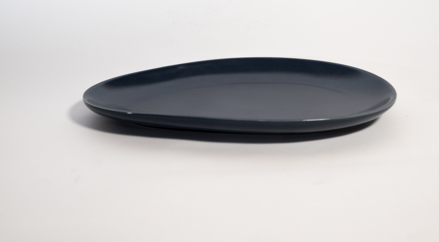 Handmade Ceramic Oval Platter Set of 2, Oval serving Tray